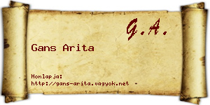 Gans Arita névjegykártya